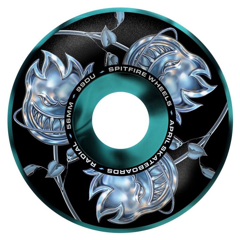 Spitfire F4 99 Duros x April Big Head Rose Swirl 56mm Skateboard Wheels - 7B Boardshop