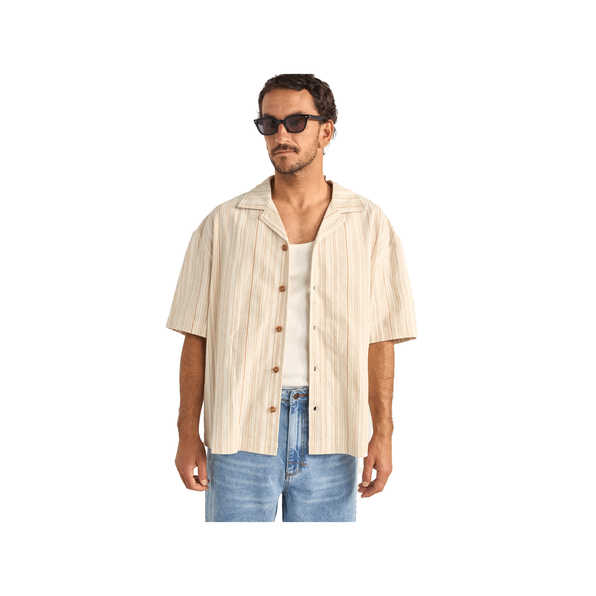 Rhythm - Benny Relaxed Stripe S/S - 7B Boardshop