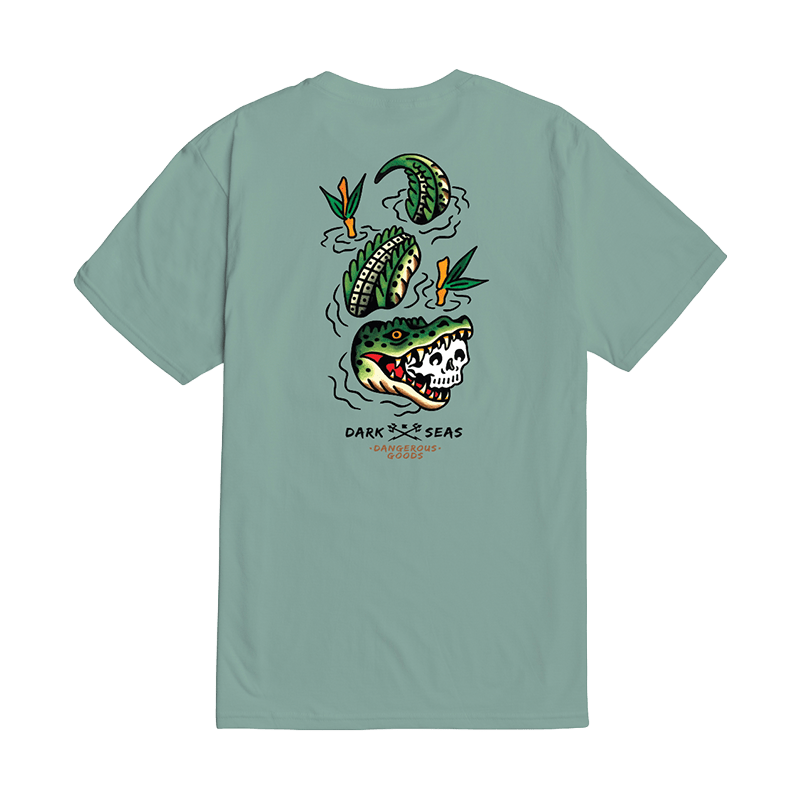 Dark Seas Bite First Men's S/S Tee – Dusty Blue - 7B Boardshop