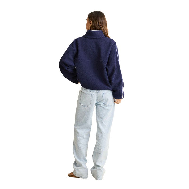 Rhythm Women's Camp Half Zip Sherpa Pullover - Ocean - 7B Boardshop