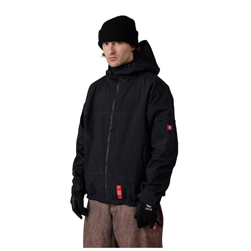 686 Men's Dojo Shell Jacket – Brown Crinkle Wash / Black - 7B Boardshop