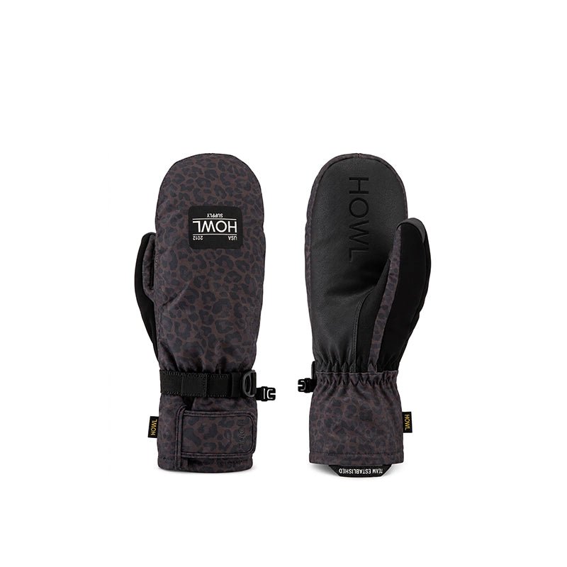 Howl Fairbanks Snowboard Mittens - Leopard Print - 7B Boardshop