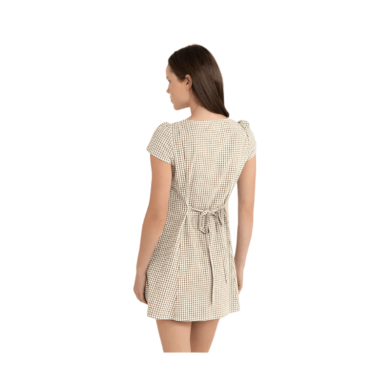 Rhythm - Lola Check Cap Sleeve Mini Dress - 7B Boardshop