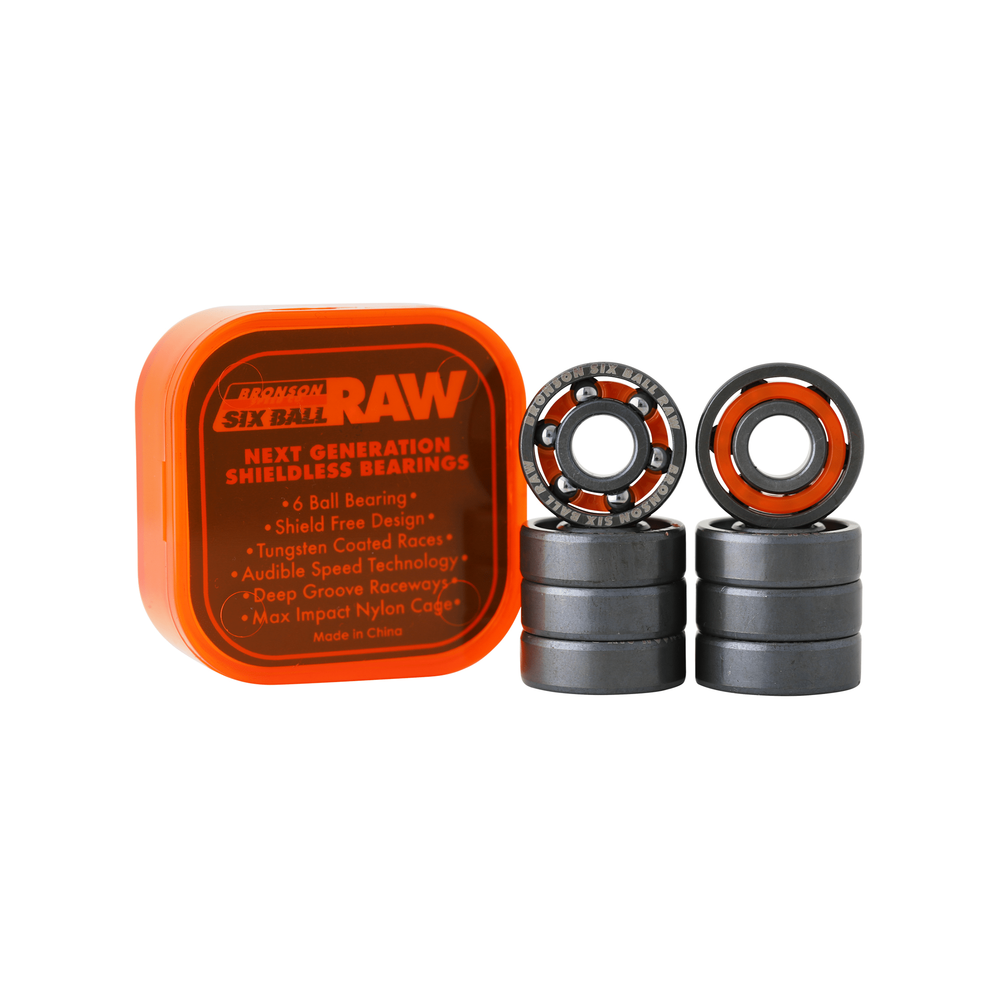 Bronson Six Ball RAW Bearings - 7B Boardshop