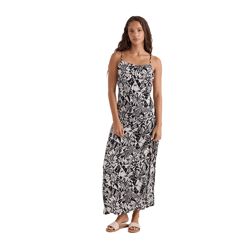 Volcom Slip Maxi Dress – Black Ecru - 7B Boardshop