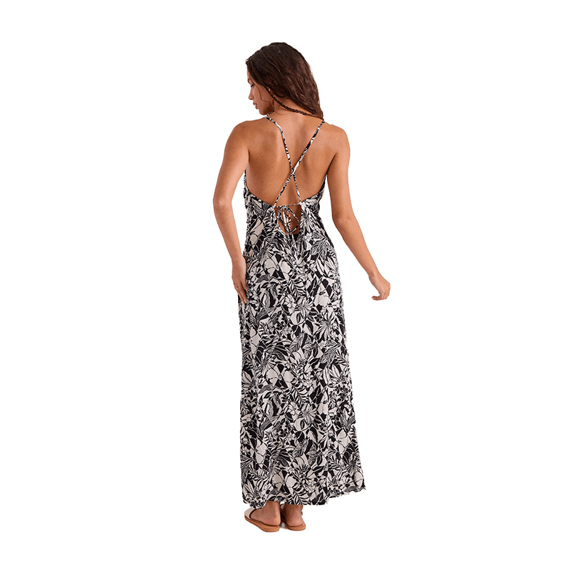 Volcom Slip Maxi Dress – Black Ecru - 7B Boardshop