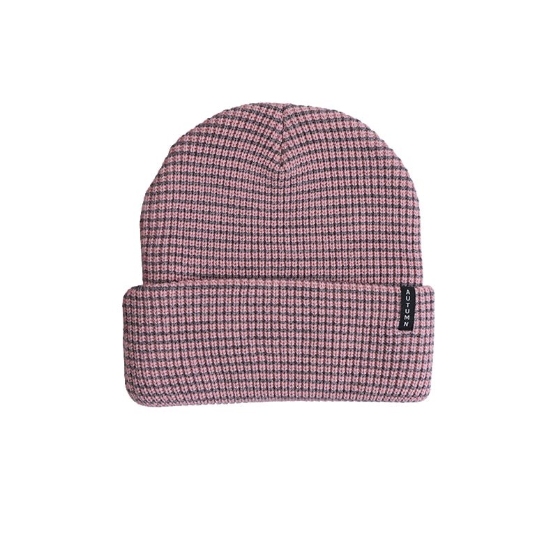 Autumn Stripe Beanie - Two-Color Cuff Knit Hat - 7B Boardshop