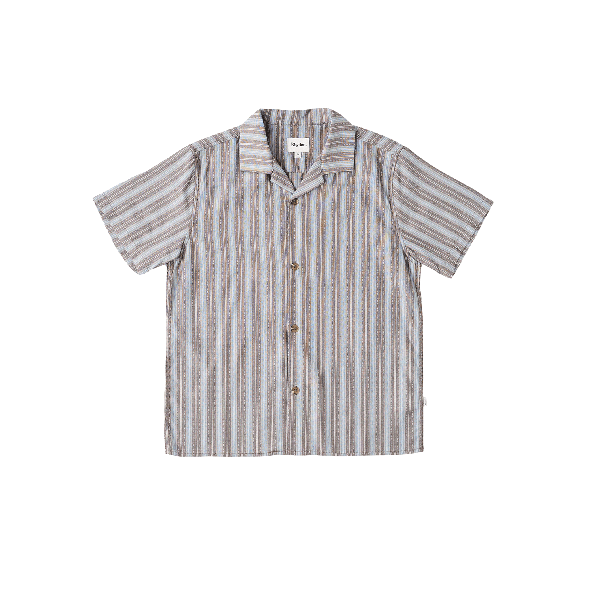Rhythm Vacation Stripe Cuban Collar Shirt - Men's Short Sleeve - 7B Boardshop