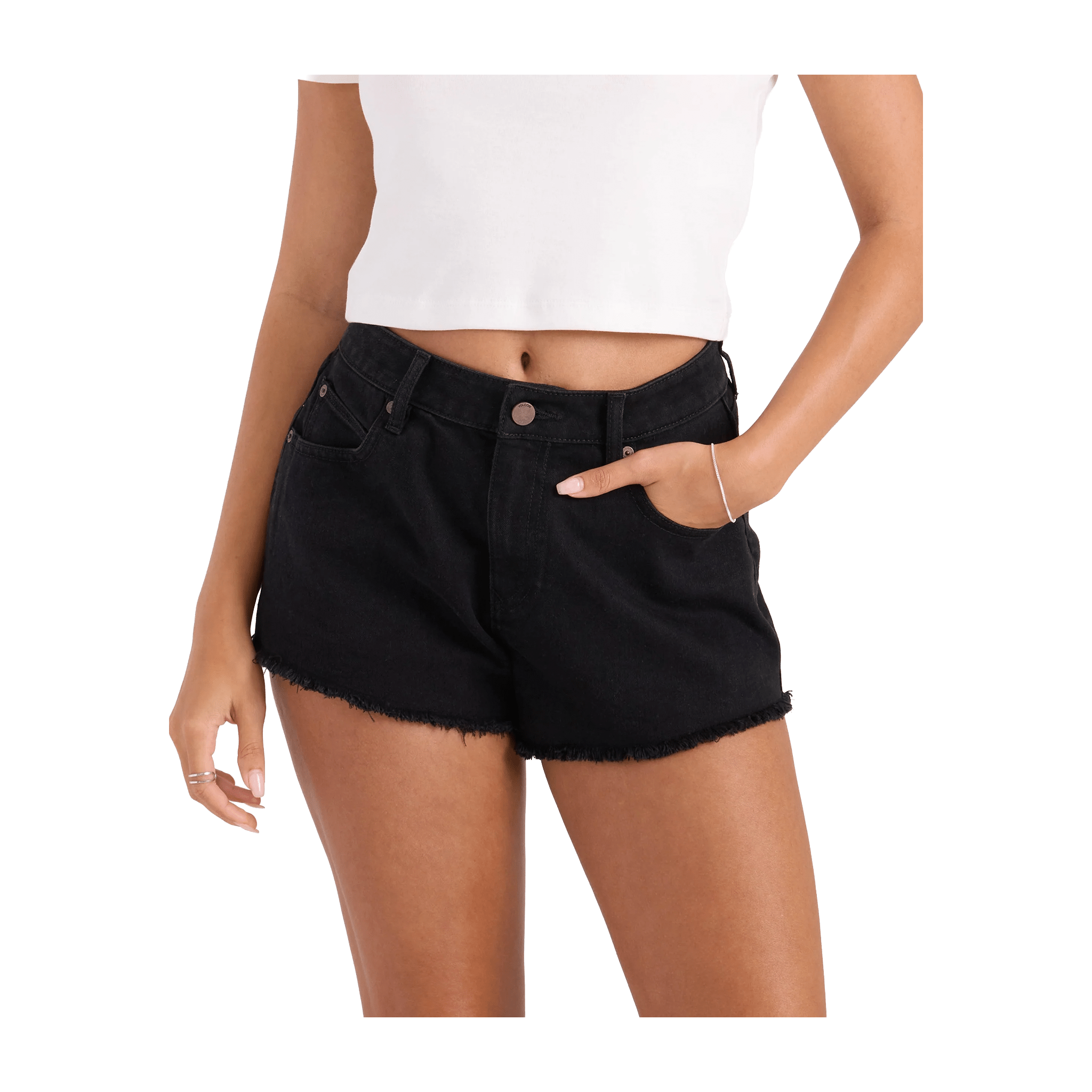 Volcom 1991 Stoned Short – Women's High - Rise Denim Shorts - 7B Boardshop