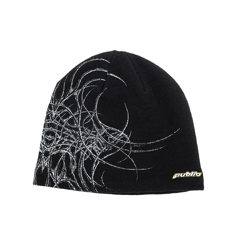 Public General Skully Beanie - Black - 7B Boardshop