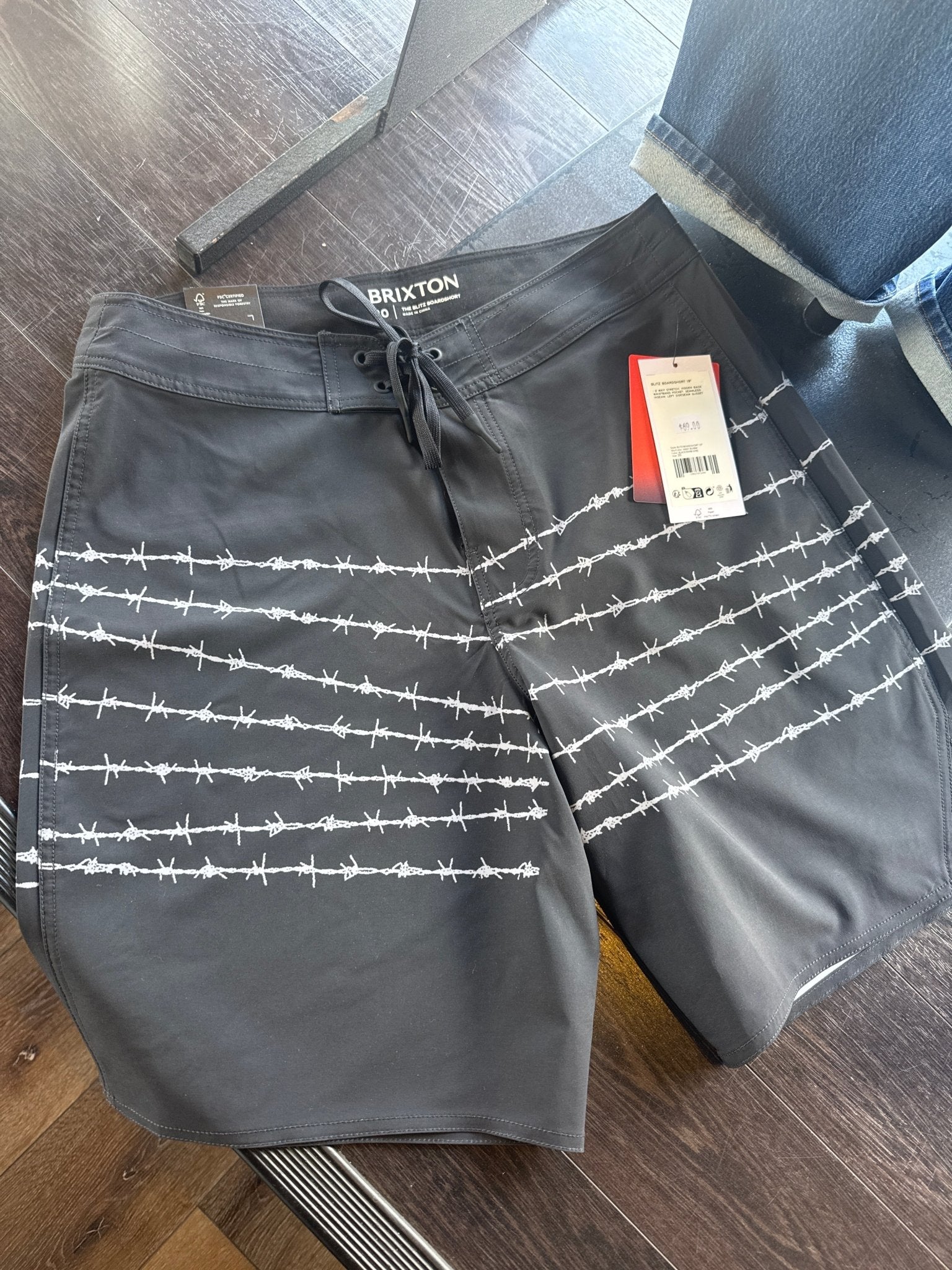 Brixton Blitz Boardshort 19" - Black Barb Wire - 7B Boardshop