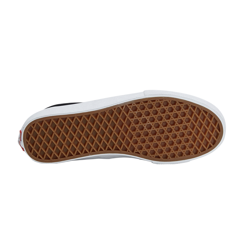 Black athletic shoe sole on a white background