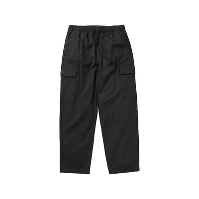 Black elastic waist cargo pants
