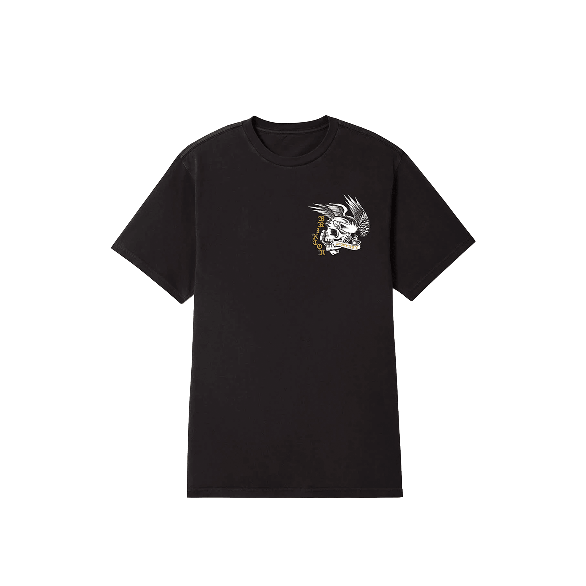 Brixton Wolcott Short Sleeve Tee – Black Worn Wash Graphic T-Shirt - 7B Boardshop