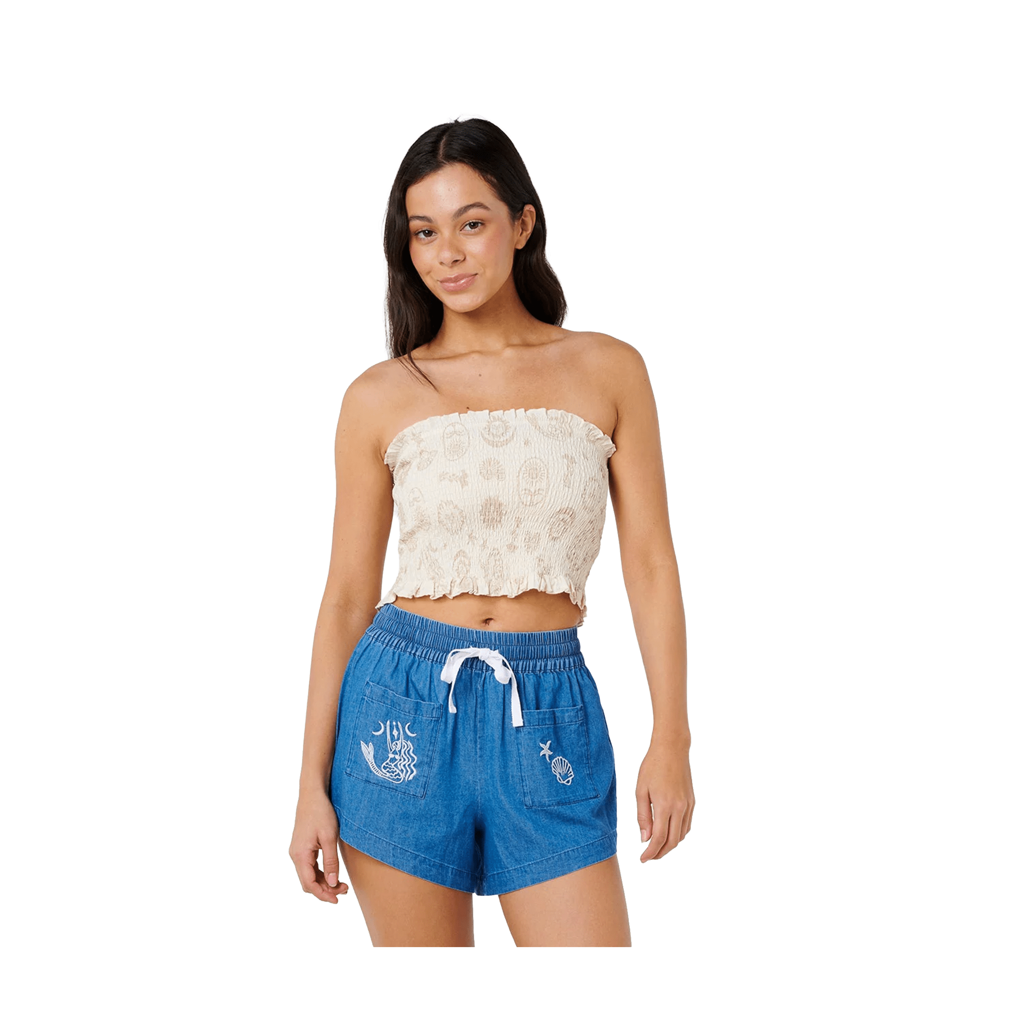 Rip Curl Catalina Island Shirred Top – Natural - 7B Boardshop