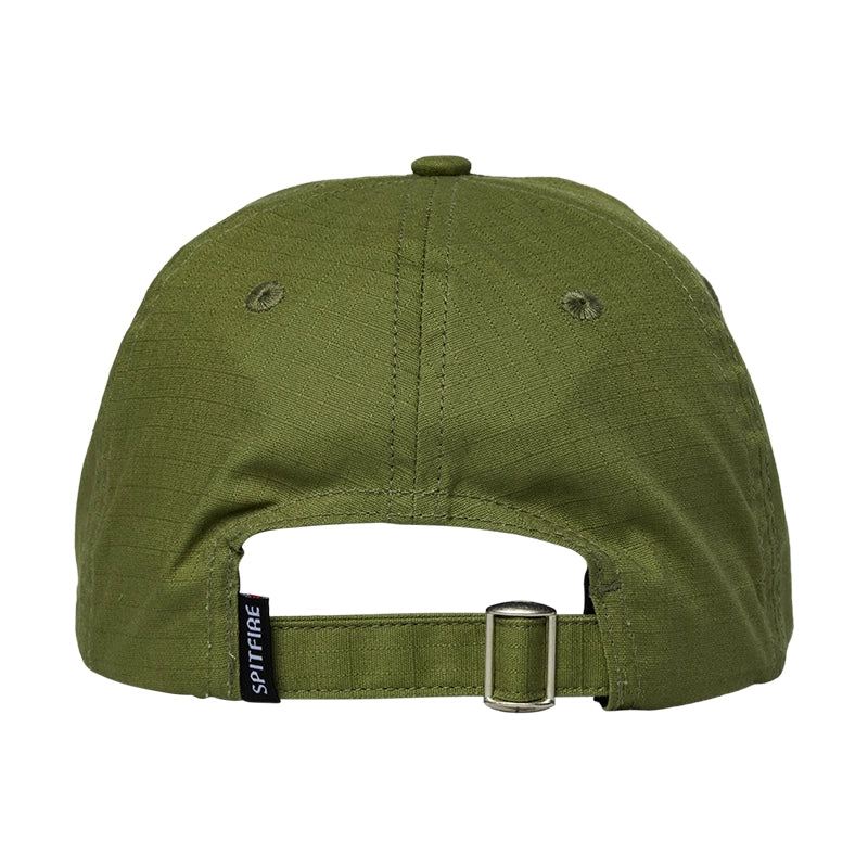 Back view of green spitfire hat