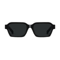 Black sunglasses on a light gray background