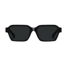 Black sunglasses on a light gray background