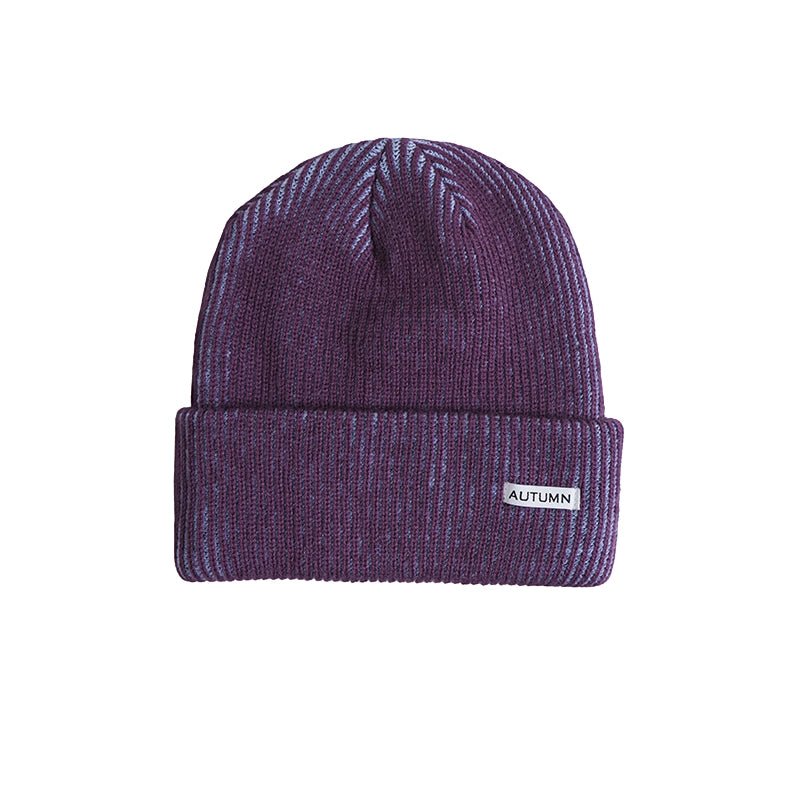Autumn Cord Beanie - Contrast Rib Knit Hat - 7B Boardshop