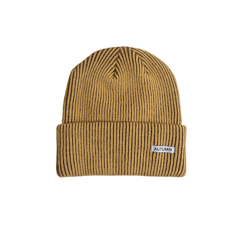 Autumn Cord Beanie - Contrast Rib Knit Hat - 7B Boardshop