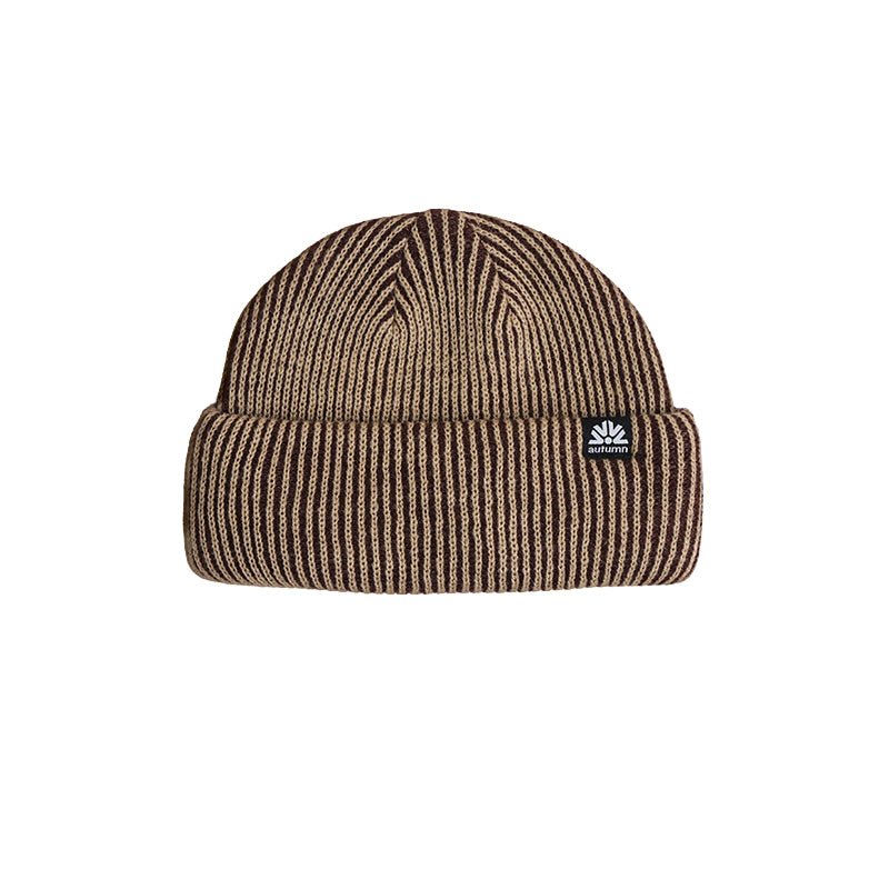 Autumn Cord Double Roll Beanie - Lightweight Contrast Rib - 7B Boardshop