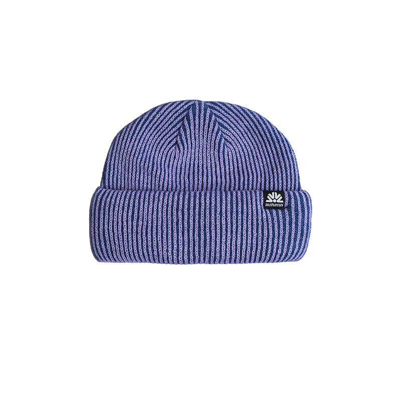 Autumn Cord Double Roll Beanie - Lightweight Contrast Rib - 7B Boardshop