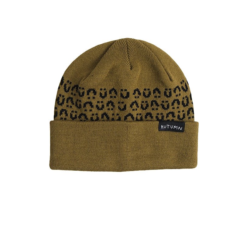 Autumn Craft Beanie - Two-Color Jacquard Knit Hat - 7B Boardshop