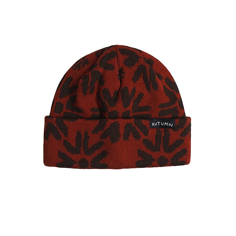 Autumn Craft Beanie - Two-Color Jacquard Knit Hat - 7B Boardshop