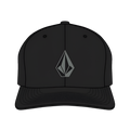 Black cap with a logo on a white background