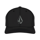 Black cap with a logo on a white background