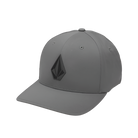 Gray cap with a black logo on a white background