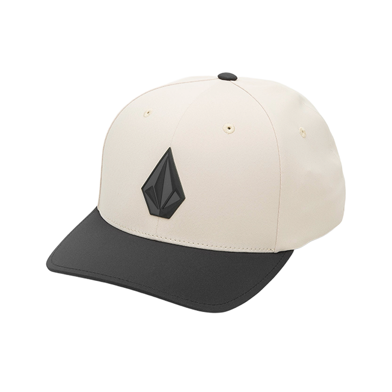 Two-tone cap with a logo on a white background