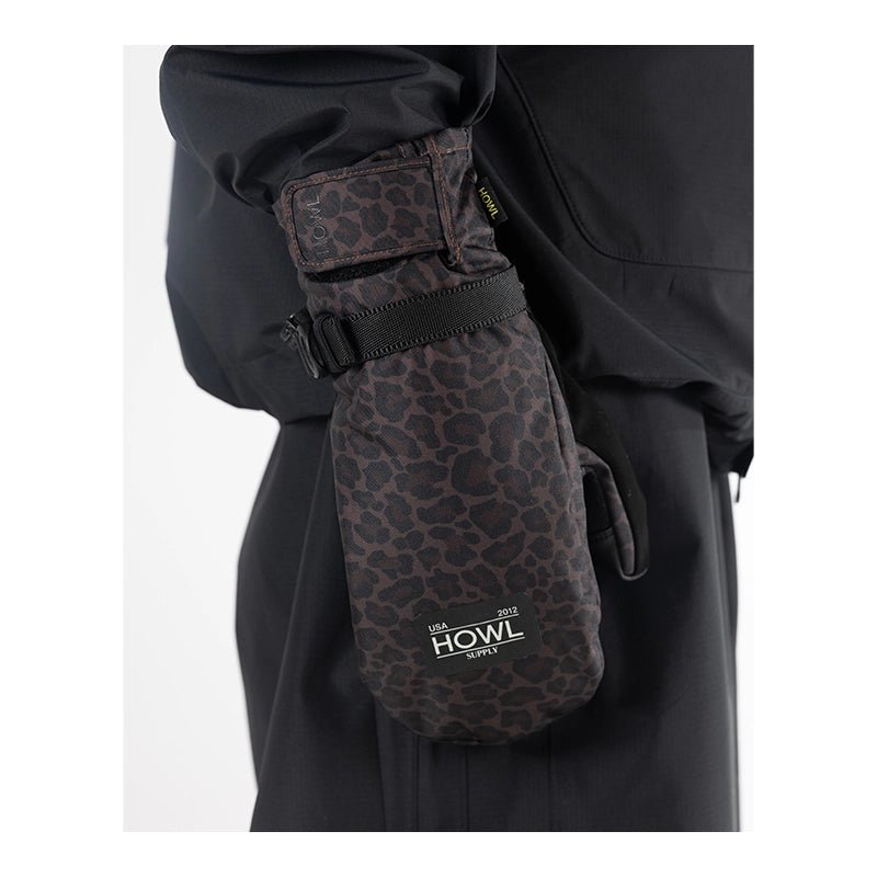 Howl Fairbanks Snowboard Mittens - Leopard Print - 7B Boardshop