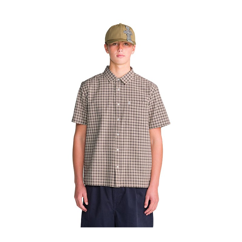 Volcom Flatlands Men's Short Sleeve Woven Shirt - Light Khaki - 7B Boardshop