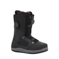 A single black Ride snowboard boot with a BOA dial closure system, shown from a three-quarters angle against a light gray background.