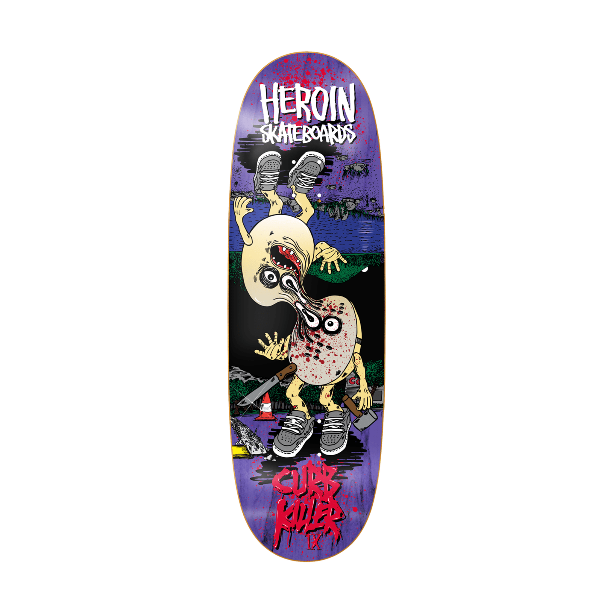 Heroin Skateboards Ira Guest Curb Killer Merged 10.0" Deck - 7B Boardshop
