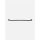 A minimalist, slim horizontal metallic handlebar or trim piece in a silver finish, shown against a solid light gray background.