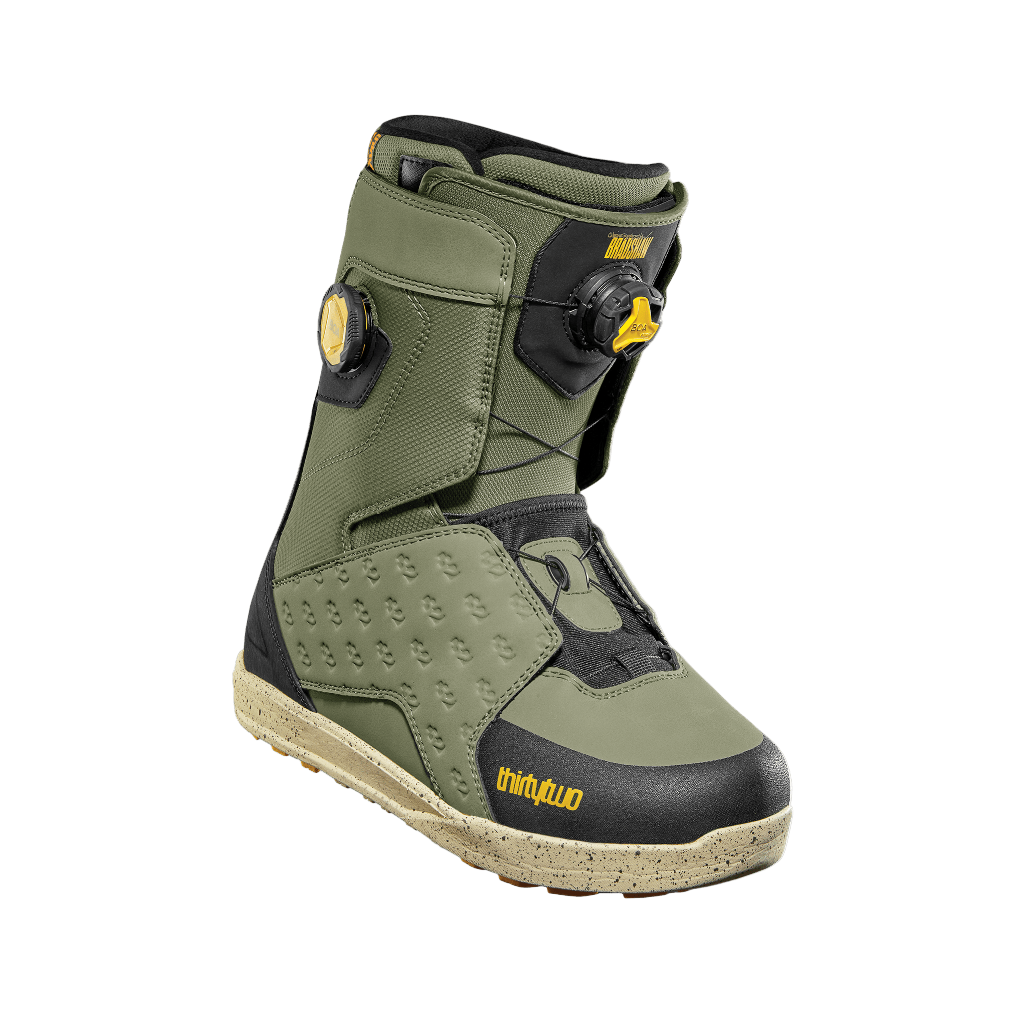 burton double boa snowboarding boots ThirtyTwo Lashed Double Boa Bradshaw Snowboard Boots 2026 Olive/Black / 9.5