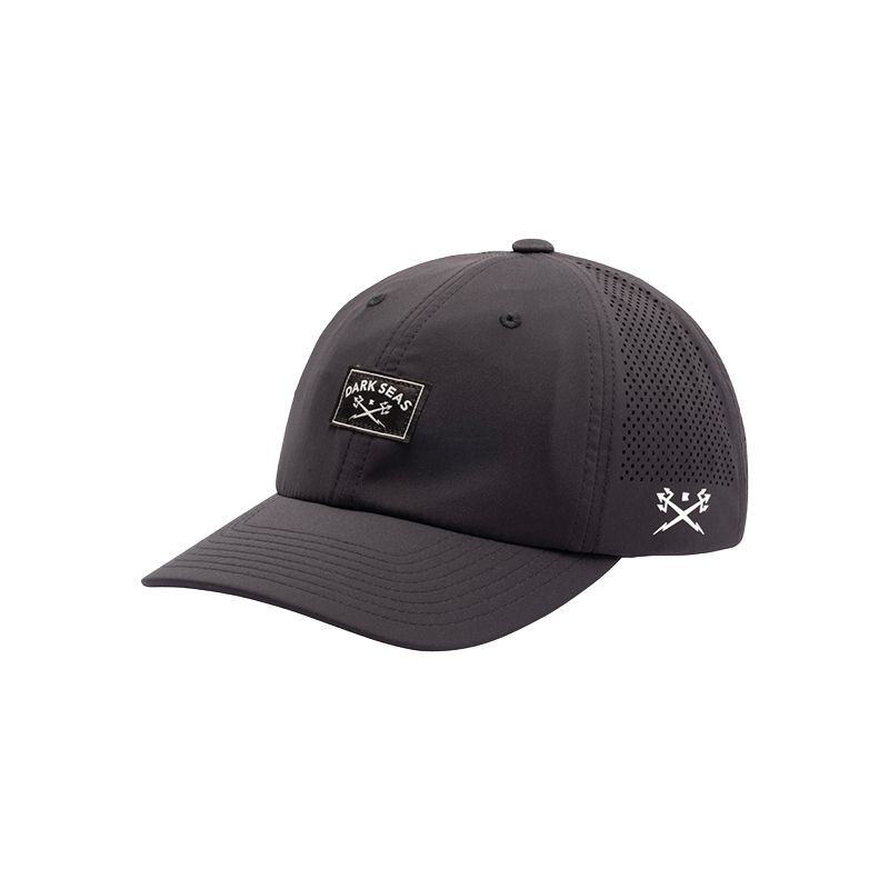 Black baseball cap on a white background