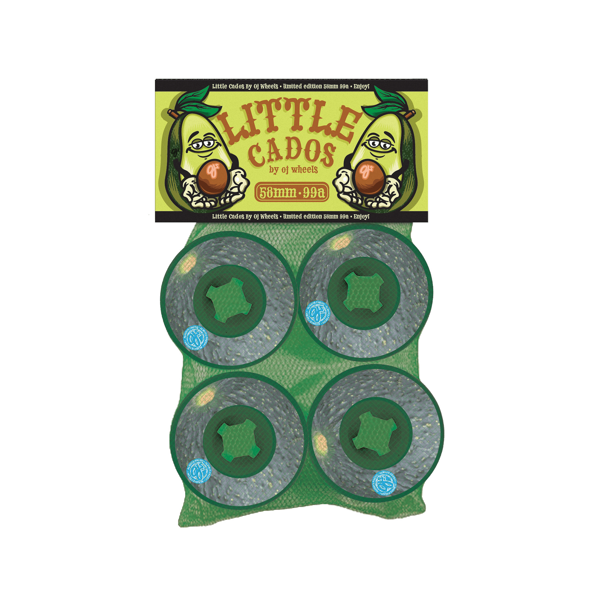 OJ Wheels Avocado Lil Doodies 58mm Skateboard Wheels 99a - 7B Boardshop