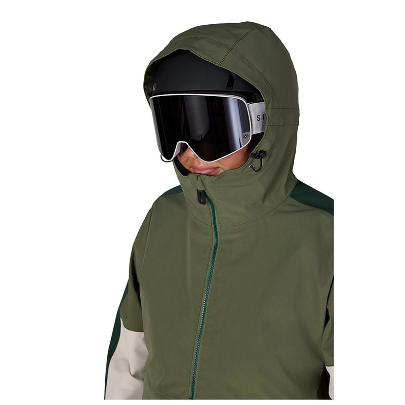 686 Women's Outline Shell Anorak 2027 – Fatigue Green Colorblock - 7B Boardshop