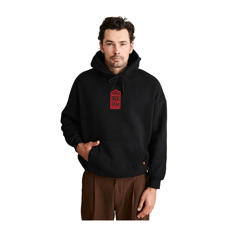 Rhythm Pressed Petal Hood Men's Black Pullover - 7B Boardshop