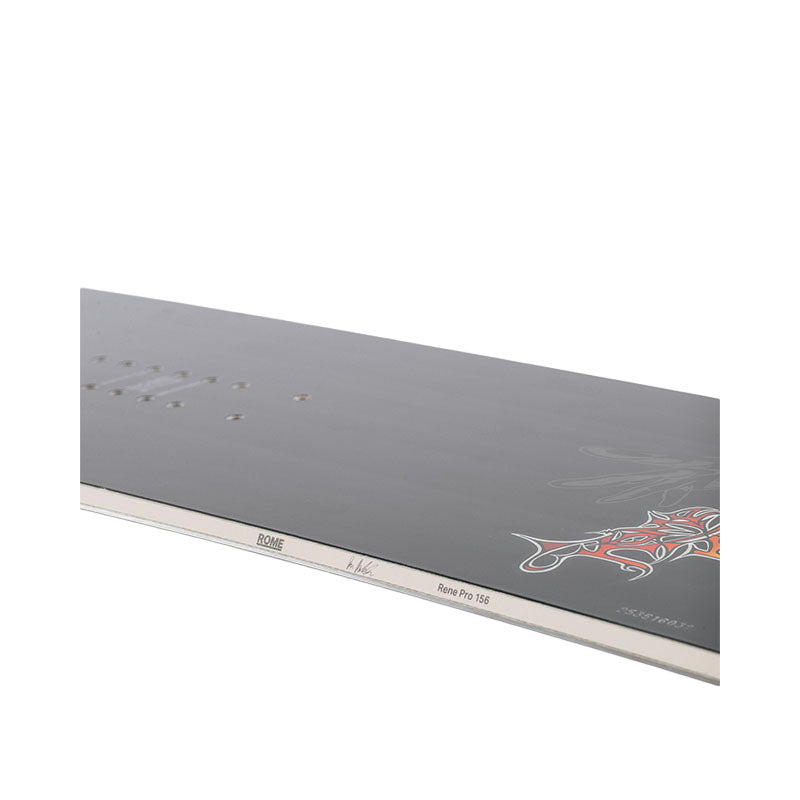 Sidewall view of a Rome Snowboard
 