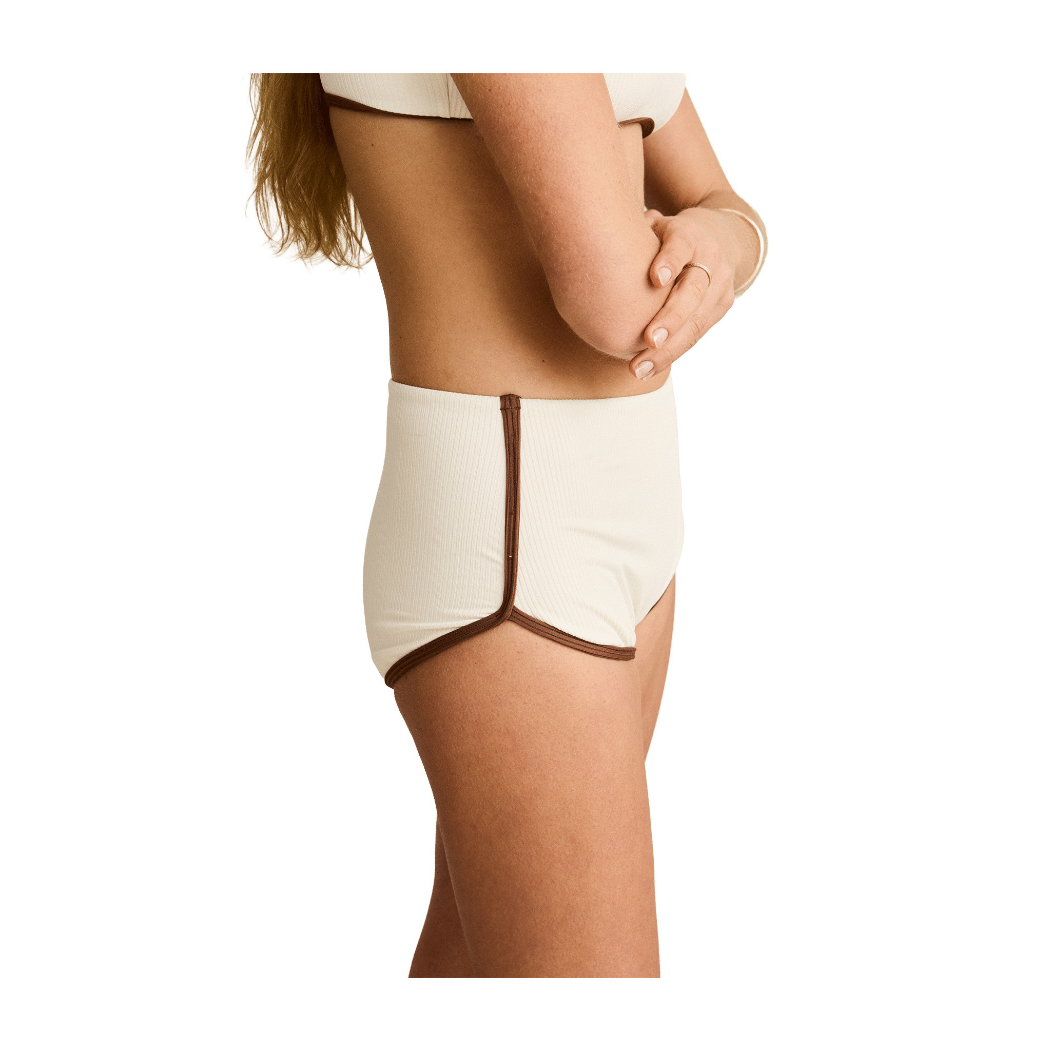 Rhythm Lily Rib Contrast Boyleg Pant – Cream - 7B Boardshop