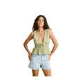 Rhythm Vista Stripe Tie Front Top – Olive - 7B Boardshop