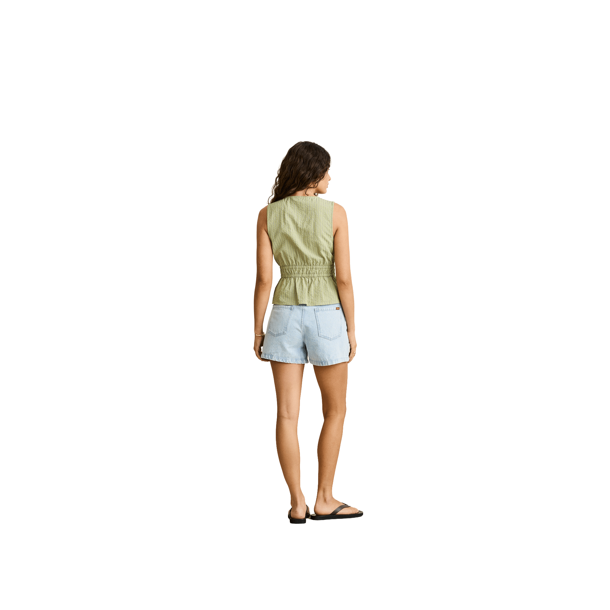 Rhythm Vista Stripe Tie Front Top – Olive - 7B Boardshop