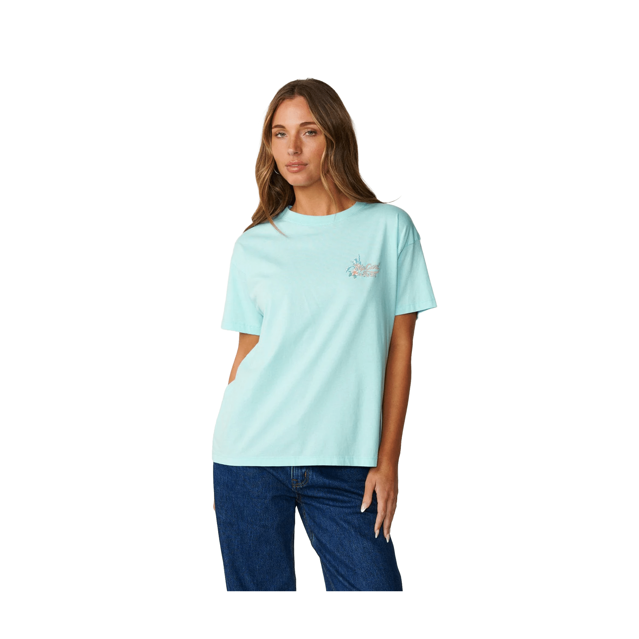Rip Curl Saloon Relaxed Tee – Light Sea Blue - 7B Boardshop