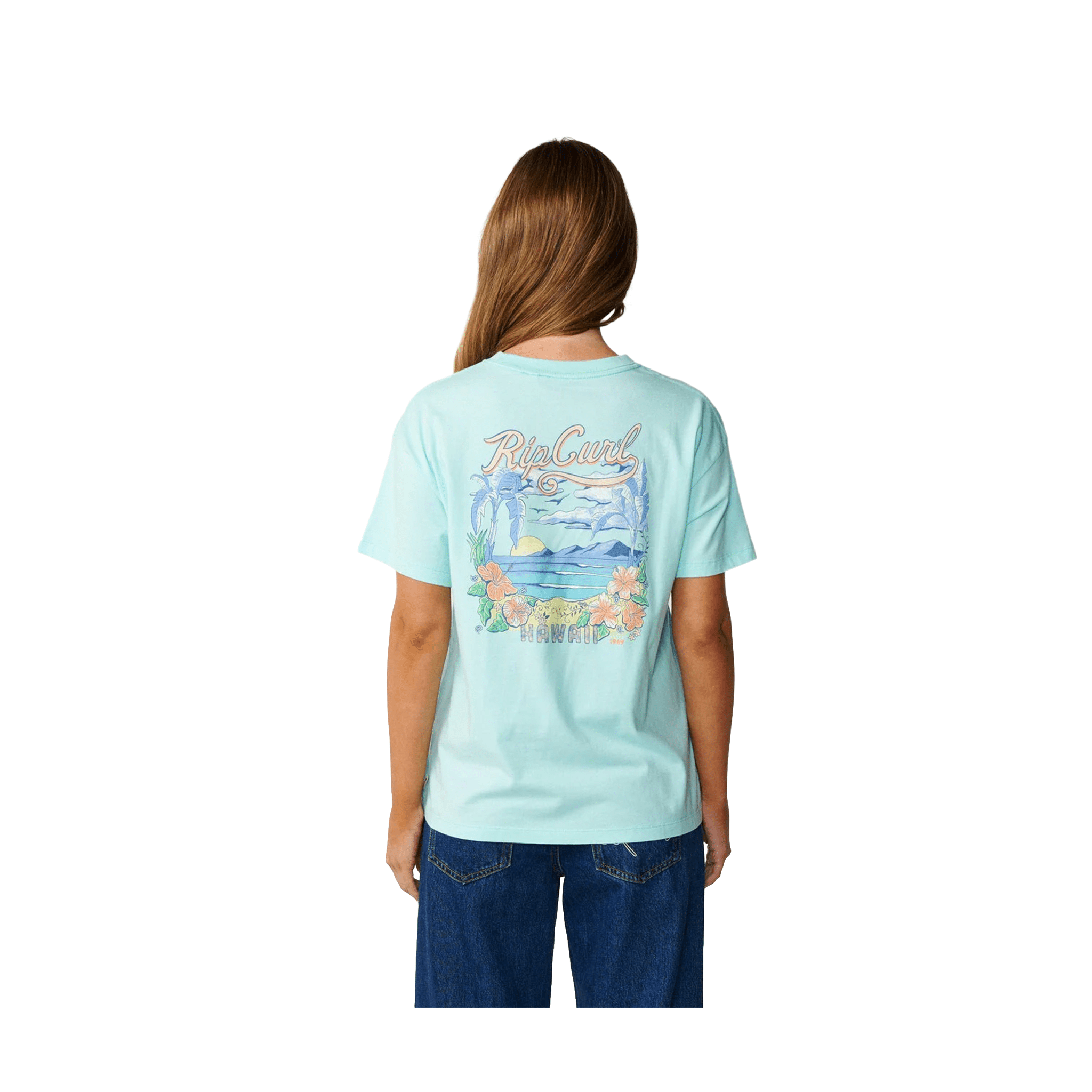 Rip Curl Saloon Relaxed Tee – Light Sea Blue - 7B Boardshop