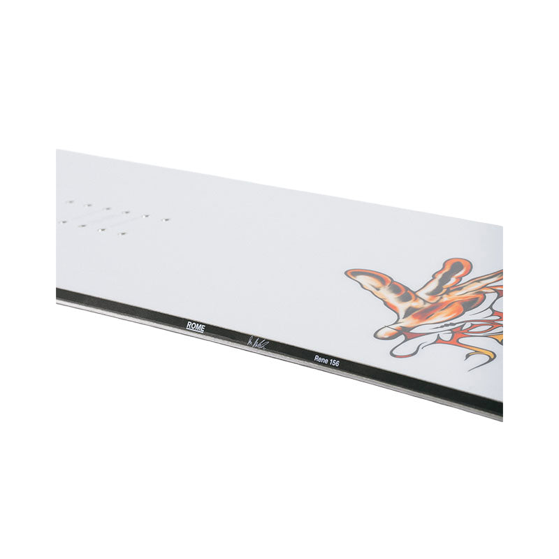 Sidewall view of a Rome snowboard