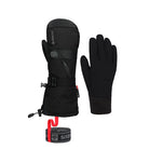 Black mitten with liner glove